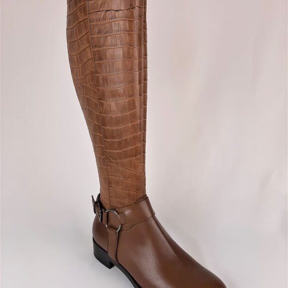 Brown Buckle Leather Cowboy Boots - Picture 2 of 10